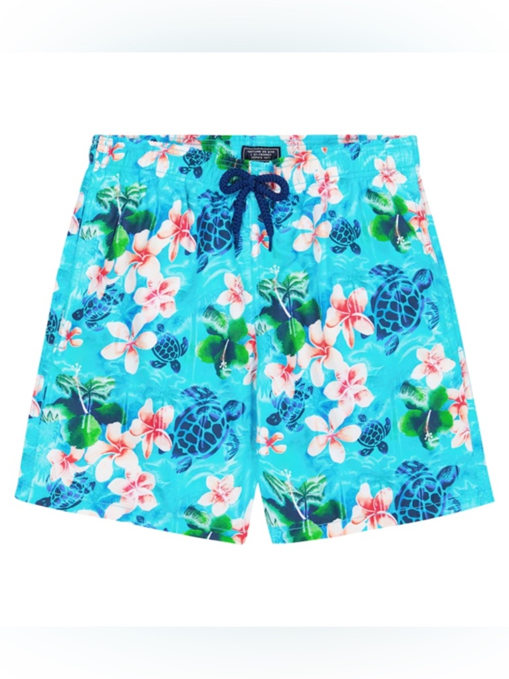 Vilebrequin Kids Blue Floral & Turtle Swim Trunks